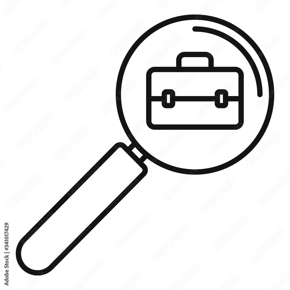 Poster job search magnifier icon. outline job search magnifier vector icon for web design isolated on white
