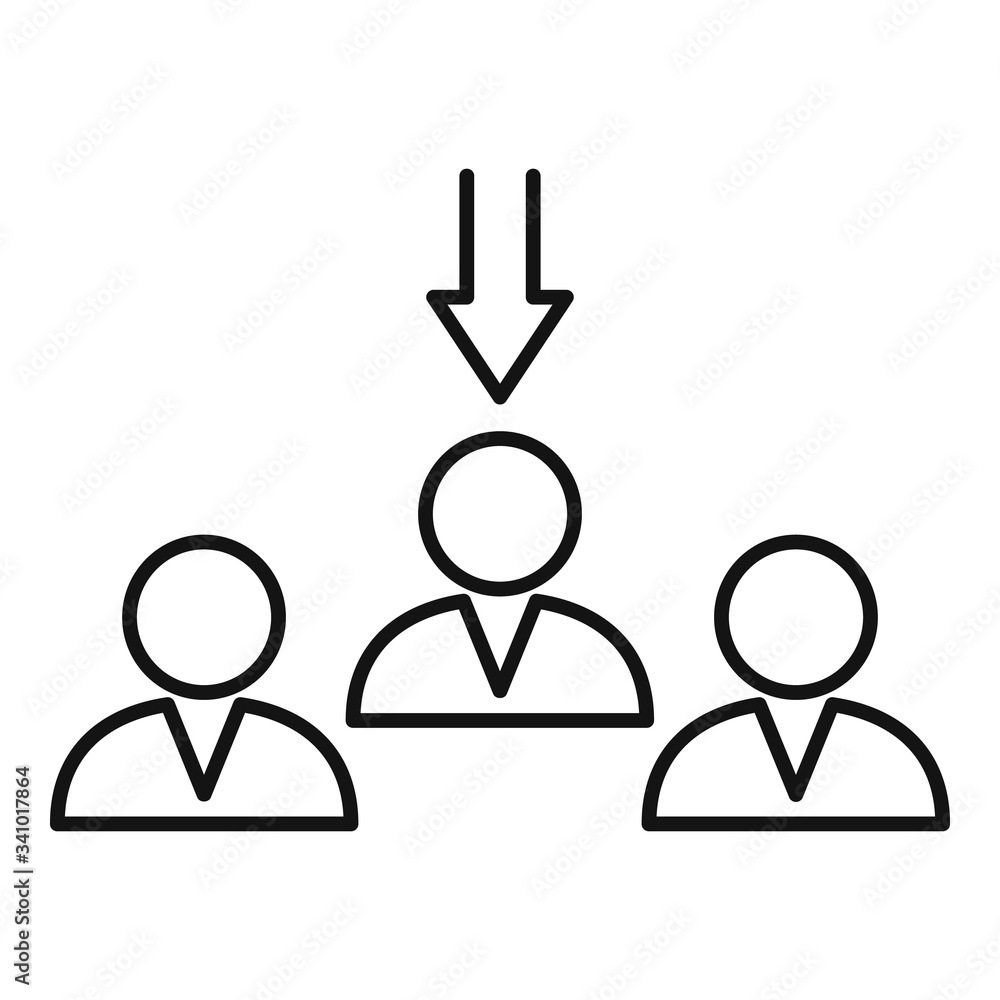 Poster office fired worker icon. outline office fired worker vector icon for web design isolated on white b