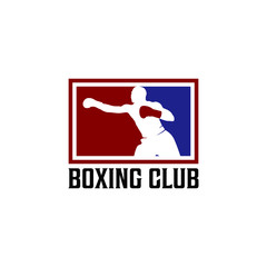Boxing club logo silhouette illustration