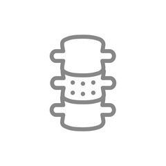 Intervertebral hernia line icon. Ankylosing spondylitis, disease spinal canal symbol