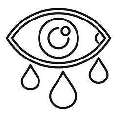 Crying depression icon. Outline crying depression vector icon for web design isolated on white background