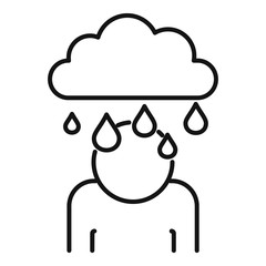 Rainy depression icon. Outline rainy depression vector icon for web design isolated on white background