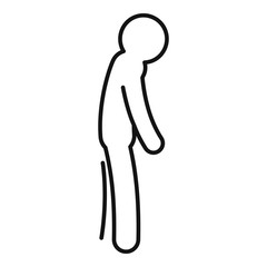 Single depression man icon. Outline single depression man vector icon for web design isolated on white background