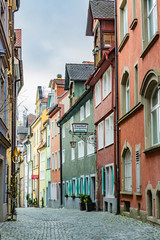 Fototapeta na wymiar Lindau-Insel Altstadt Fußgängerzone Brodlaube