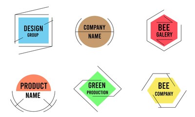 colorful pastel color minimalis logo company, product, gallery, production and group 