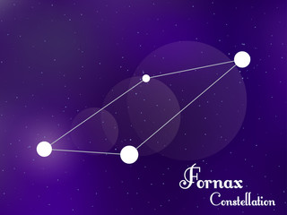 Obraz na płótnie Canvas Fornax constellation. Starry night sky. Cluster of stars, galaxy. Deep space. Vector illustration