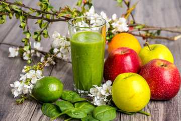 koktail, sok, owoc, drink, glases, jabłek, pomarańcz, swiezy, zdrowa, zieleń, cytryna, słodki, napoje, dieta, śniadanie, dojrzałe, soczysty, zółty, naturalny, witaminy