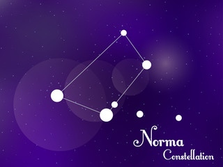 Obraz na płótnie Canvas Norma constellation. Starry night sky. Cluster of stars, galaxy. Deep space. Vector illustration