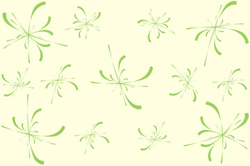 Abstract light green petals collection. Decoration blur plants. Composition with style foliage. Pastel botanical print. Spring herbs image. Textile elements, ornament, texture. Vector illustration.