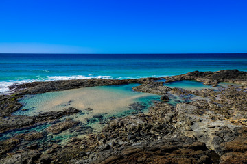 Fototapeta na wymiar Stunning Champagne Pool (The Aquarium) view on Fraser Island, Queensland, Australia