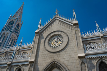 Medellín, Antioquia / Colombia. February 2, 2020. The Church of the Lord of Mercies is a Colombian temple of Catholic worship dedicated to Jesus under the title of Lord of Mercies