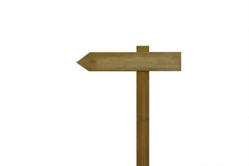 wooden sign board isolated on white background