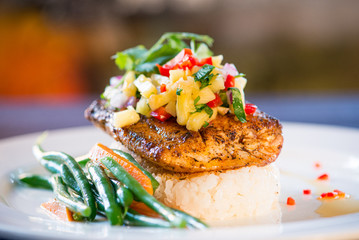 Blackened Snapper with Mango Salsa