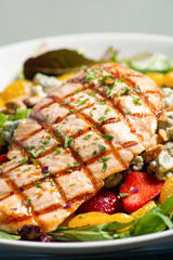 Grilled Chicken over Blue Cheese and Fruit Salad