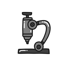 microscope doodle icon, vector illustration