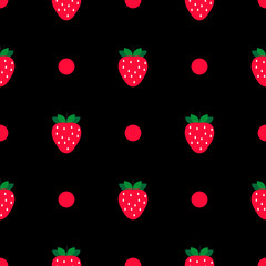 Seamless pattern with strawberries. Perfect for wallpapers, pattern fills, web page backgrounds, surface textures, textile. eps10