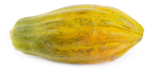 Whole papaya isolated on white with shadow