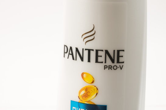 TBILISI, GEORGIA- April 18, 2020: Pantene pro-v famous shampoo bottle on white