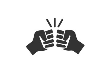 Hands bumping fists signal line style icon vector illustration design.