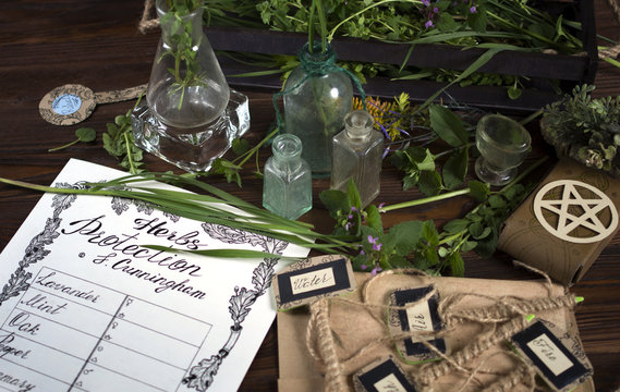 herbal ingredients for a wiccan spell
