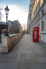 LONDON, UK - 23 MARCH 2020: Empty streets in Westminster, London City Centre during COVID-19, lockdown during coronavirus