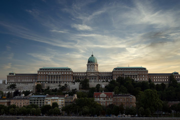 Fototapeta na wymiar Royal castle at sunset Budapest Hungary