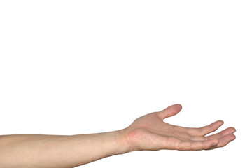 Man hand sign isolated on white background