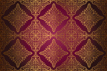 Golden vintage ornate decorative seamless pattern