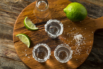 Alcoholic Tequila Shots with Lime
