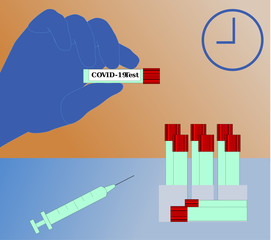 Set of medical infographic elements , lab test, vaccine, coronavirus, drug, anti-virus concept icon