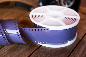 developing reel which is used to develope film at home with a film strip in it