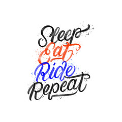 Sleep, Eat, Surf, Repeat hand written lettering