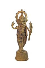 Fototapeta na wymiar hindu god ganesha Odisha Tarakashi handicraft on white background