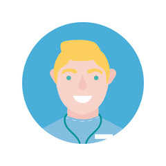 doctor avatar character block and flat style icon