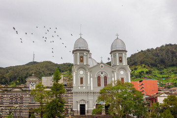 Yarumal, Antioquia / Colombia. June 6, 2018. The minor basilica of Our Lady of Mercy is a Colombian...