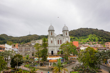 Yarumal, Antioquia / Colombia. June 6, 2018. The minor basilica of Our Lady of Mercy is a Colombian...