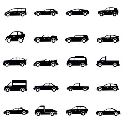 20 icon car collection , cars symbol illustration vector in white background, Eps 10