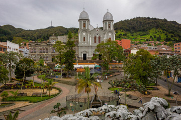 Yarumal, Antioquia / Colombia. June 6, 2018. The minor basilica of Our Lady of Mercy is a Colombian Catholic basilica of the municipality of Yarumal (Antioquia).