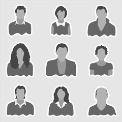 Vector illustration of people, business men and business women avatar icons. Flat design people characters. 