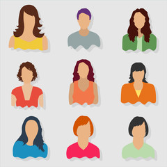 Vector illustration of people, business men and business women avatar icons. Flat design people characters. 