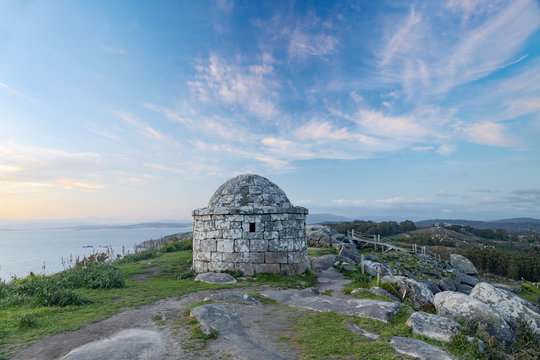 Remains of an ancient Galician-Roman sanctuary known as "O Facho de Donon" in Galicia, Spain.