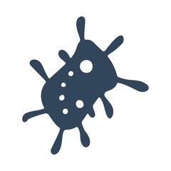 Virus icon in flat style. Bacteria, microbe sign. Microbiology concept. Disease, coronavirus symbol.