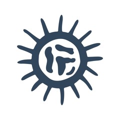 Virus icon in flat style. Bacteria, microbe sign. Microbiology concept. Disease, coronavirus symbol.
