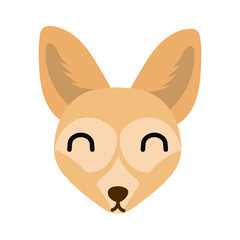 cute little Wild dog animal flat style icon