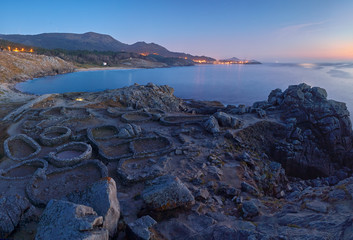 Sunset in the old settlement of Castro Baroña