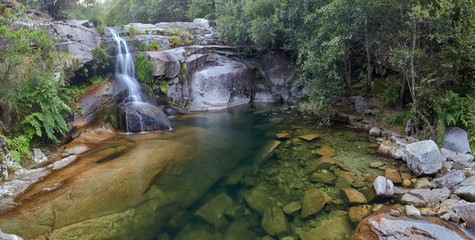 Natural pools formed by the Cerves river in the province of Orense, Galicia, Spain.