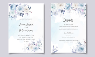Beautiful and elegant floral wedding invitation