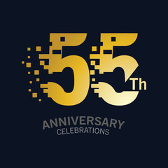 55 Year Anniversary logo template. Design Vector template for celebration