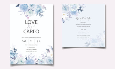 Fototapeta na wymiar Beautiful and elegant floral wedding invitation