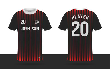 Naklejka premium Soccer jersey, Football jersey, Sport team jersey front and back template.